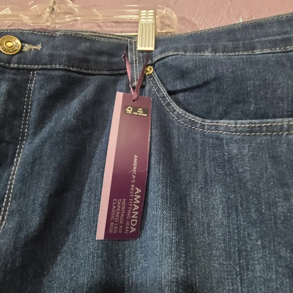 Gloria Vanderbilt Amanda The Original Slimming Jean Tapered Leg Womens Sz 22 W - Picture 4 of 6